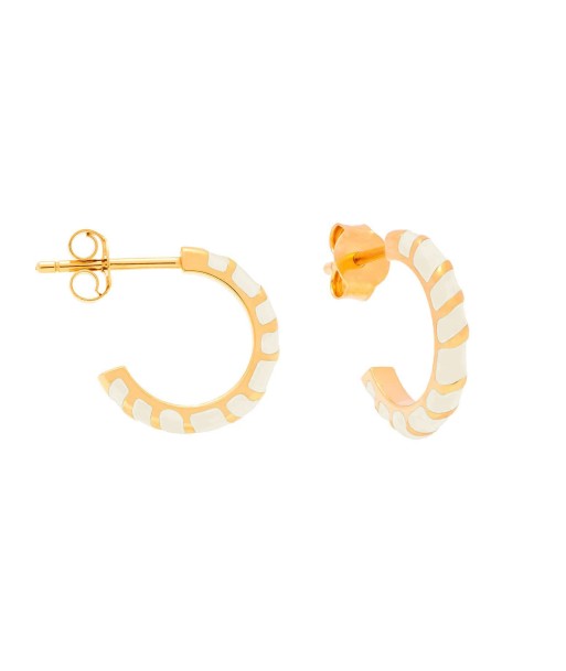 Boucles d’oreilles mini créoles Aimée en vermeil laqué Ivoire Cabirol Par le système avancé 