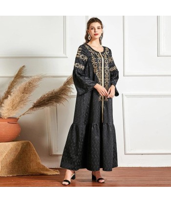 Caftan Marocain Noir et Doré de technologie