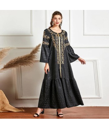 Caftan Marocain Noir et Doré de technologie