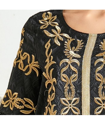 Caftan Marocain Noir et Doré de technologie