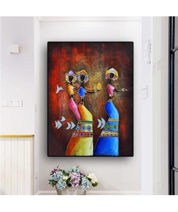 Tableau Art Contemporain Africain en linge