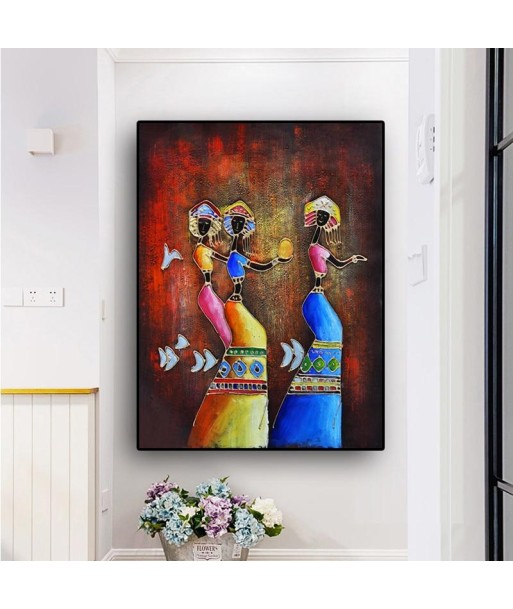 Tableau Art Contemporain Africain en linge