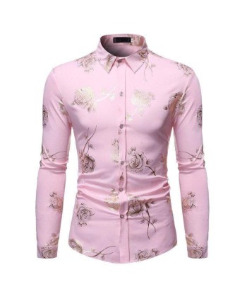 Chemise Fleur Rose Homme en linge