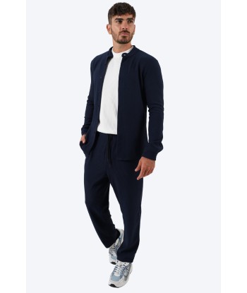 ENSEMBLE PLISSÉ CHEMISE COL MAO ET PANTALON - BLEU prix