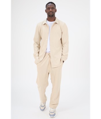 ENSEMBLE PLISSÉ CHEMISE ET PANTALON - BEIGE Jusqu'à 80% De Réduction