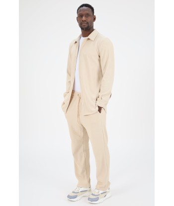 ENSEMBLE PLISSÉ CHEMISE ET PANTALON - BEIGE Jusqu'à 80% De Réduction