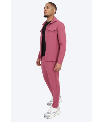 ENSEMBLE CHEMISE À POCHES ET PANTALON ROSE PASTEL votre