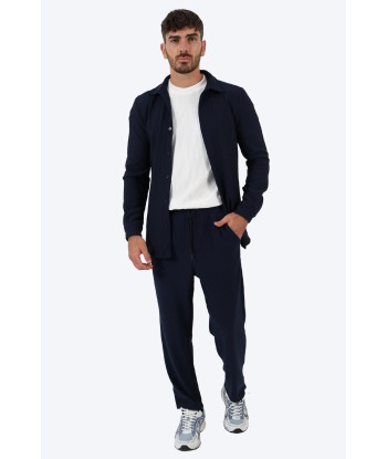 ENSEMBLE PLISSÉ CHEMISE ET PANTALON - BLEU commande en ligne