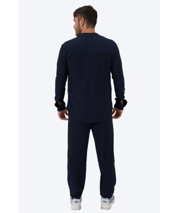 ENSEMBLE PLISSÉ CHEMISE ET PANTALON - BLEU commande en ligne