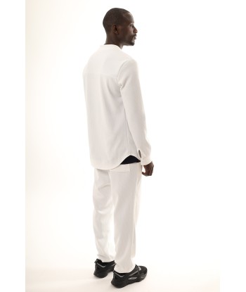 ENSEMBLE PLISSÉ CHEMISE COL MAO ET PANTALON - BLANC 2 - 3 jours ouvrés.