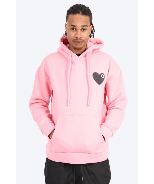 SWEAT À CAPUCHE ROSE AVEC DÉTAIL CŒUR GRIS Comparez plus de prix