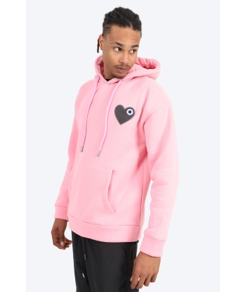 SWEAT À CAPUCHE ROSE AVEC DÉTAIL CŒUR GRIS Comparez plus de prix