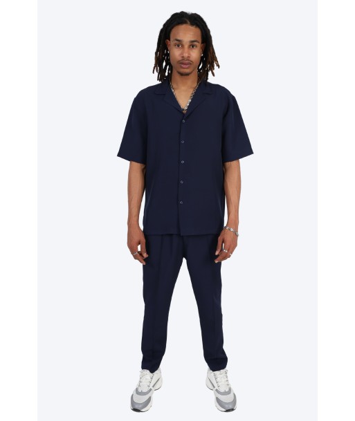 CHEMISE MANCHE COURTE ET PANTALON ASSORTI - BLEU MARINE votre