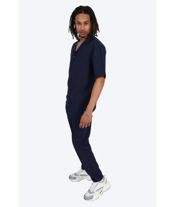 CHEMISE MANCHE COURTE ET PANTALON ASSORTI - BLEU MARINE votre