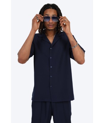 CHEMISE MANCHE COURTE ET PANTALON ASSORTI - BLEU MARINE votre