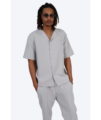 CHEMISE MANCHE COURTE ET PANTALON ASSORTI - GRIS livraison gratuite