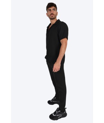 CHEMISE MANCHE COURTE ET PANTALON ASSORTI - NOIR ouvre sa boutique