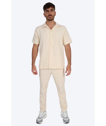 CHEMISE MANCHE COURTE ET PANTALON ASSORTI - BLANC CASSÉ soldes