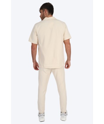 CHEMISE MANCHE COURTE ET PANTALON ASSORTI - BLANC CASSÉ soldes