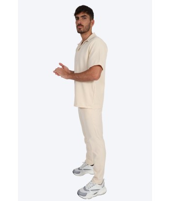 CHEMISE MANCHE COURTE ET PANTALON ASSORTI - BLANC CASSÉ soldes