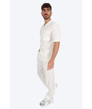 ENSEMBLE ESTIVAL CHEMISE À POCHE - BLANC destockage