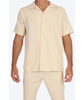 CHEMISE MANCHE COURTE ET PANTALON ASSORTI - BLANC CASSÉ soldes