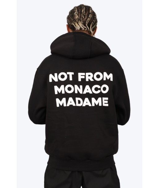 HOODIE "NOT FROM MONACO" NOIR Véritable concentré