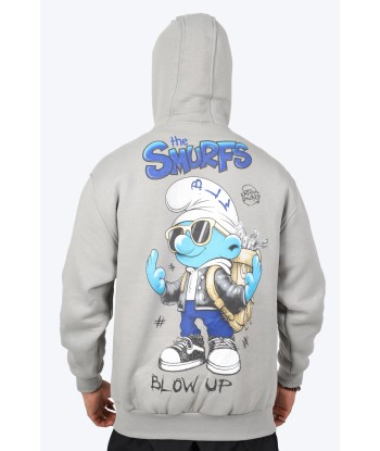 HOODIE "SMURF STYLE" - GRIS livraison et retour toujours gratuits