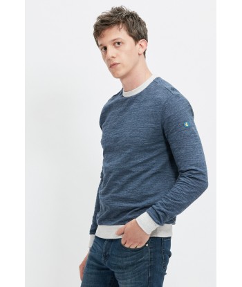 Sweat col rond bleu - gris les ctes