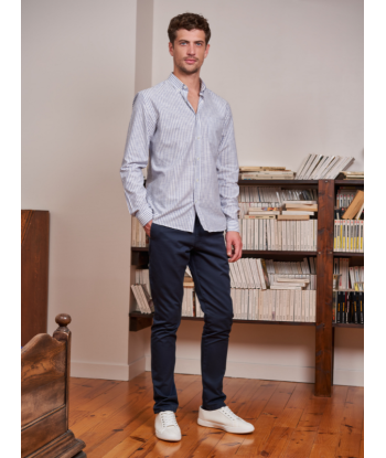 Chemise chambray Émile rayé bleu livraison et retour toujours gratuits