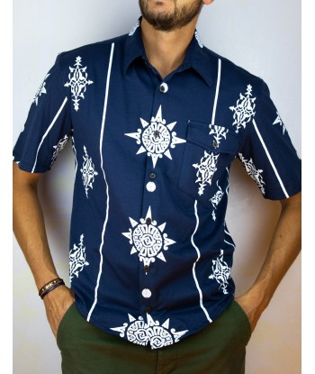 Chemise pima Belen bleue brillant des détails fins