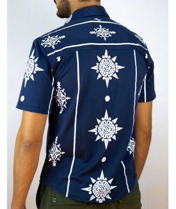 Chemise pima Belen bleue brillant des détails fins