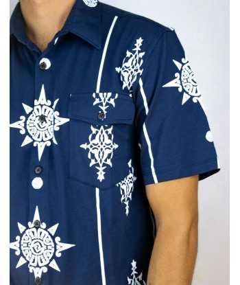 Chemise pima Belen bleue brillant des détails fins