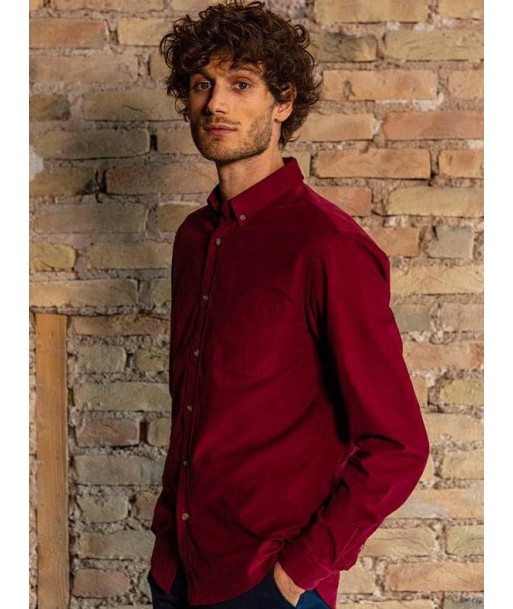 Chemise corduroy Émile bordeaux Fin de série