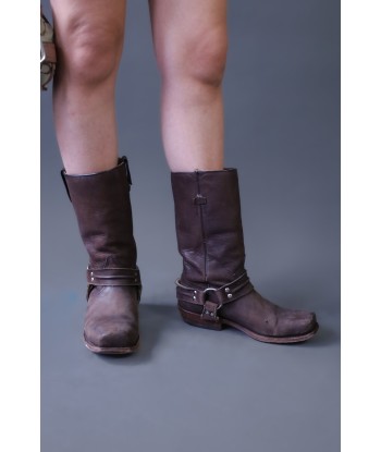 Bottes de biker en cuir marron offre 