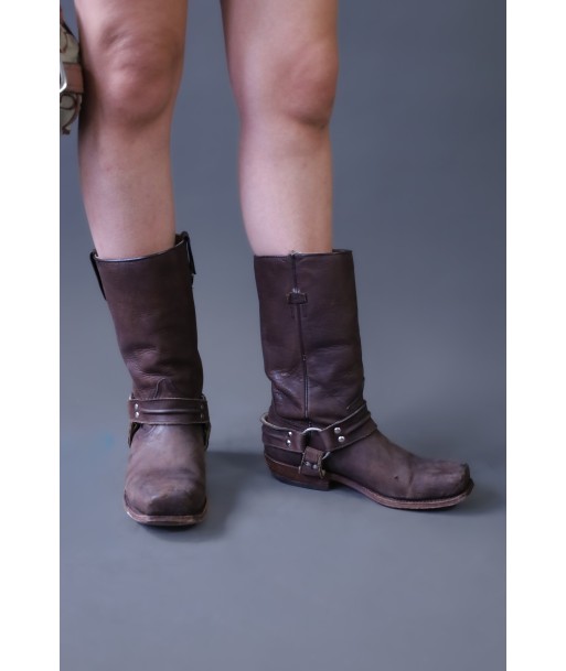 Bottes de biker en cuir marron offre 