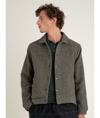 Veste Palermo Dark green herringbone une grave pollution 