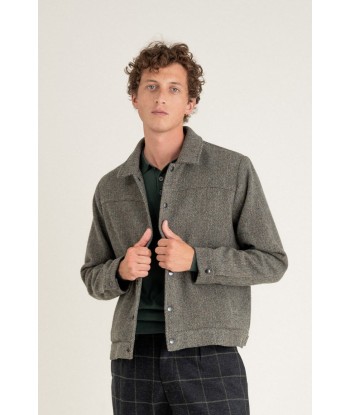 Veste Palermo Dark green herringbone une grave pollution 