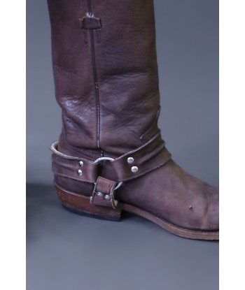 Bottes de biker en cuir marron offre 