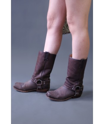 Bottes de biker en cuir marron offre 