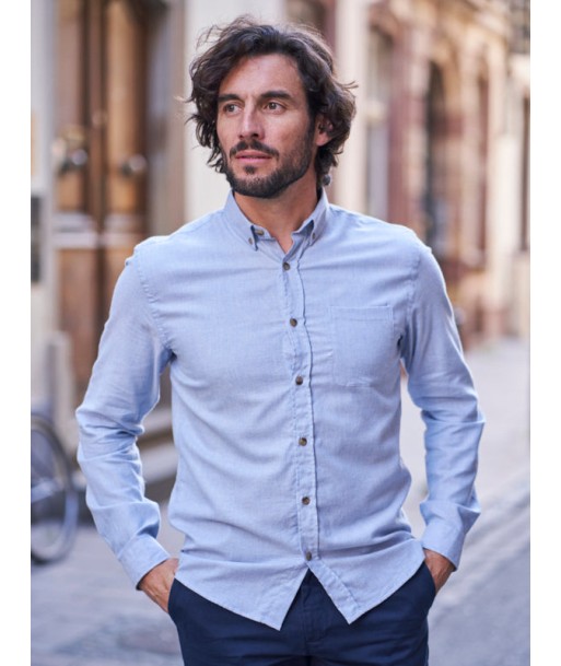 Chemise en flanelle Émile bleu ciel Livraison rapide