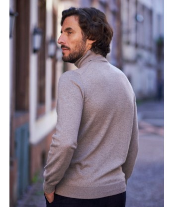 Pull col roulé en laine Henry beige Economisez 