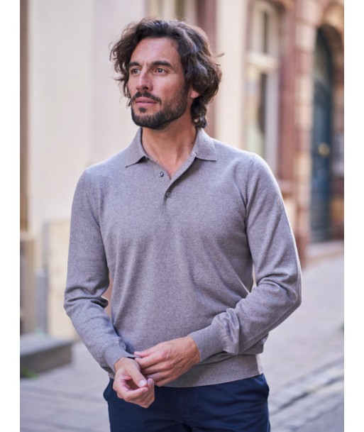 Pull en laine col polo Jonas beige commande en ligne