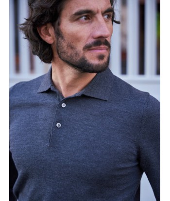 Pull en laine col polo Jonas gris foncé offre 