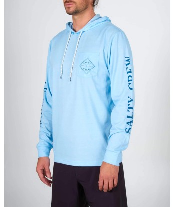 Tippet Pocket Hood Tech Tee - Light Blue Fin de série