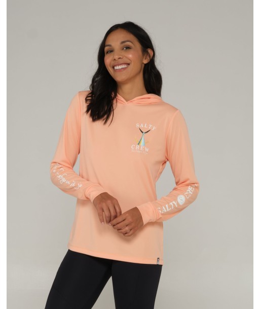 Tailed Hooded Sun Shirt - Apricot du meilleur 