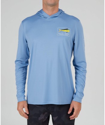 Golden Mahi Hood Sunshirt - Marine Blue UPF 50+ shop