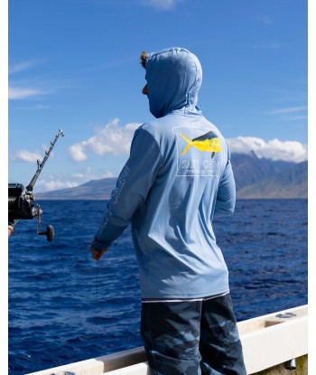 Golden Mahi Hood Sunshirt - Marine Blue UPF 50+ shop