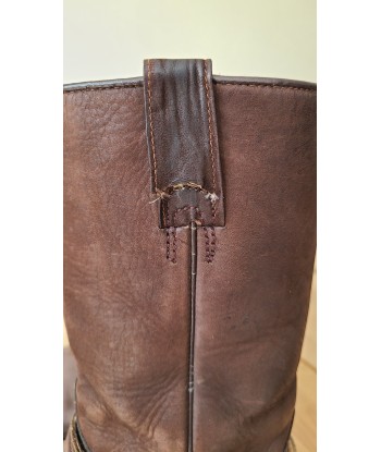 Bottes de biker en cuir marron offre 